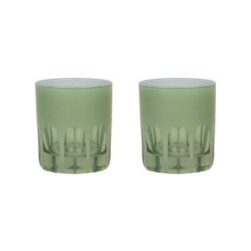 Rialto Glass Old Fashion Pale Sage Set of 2