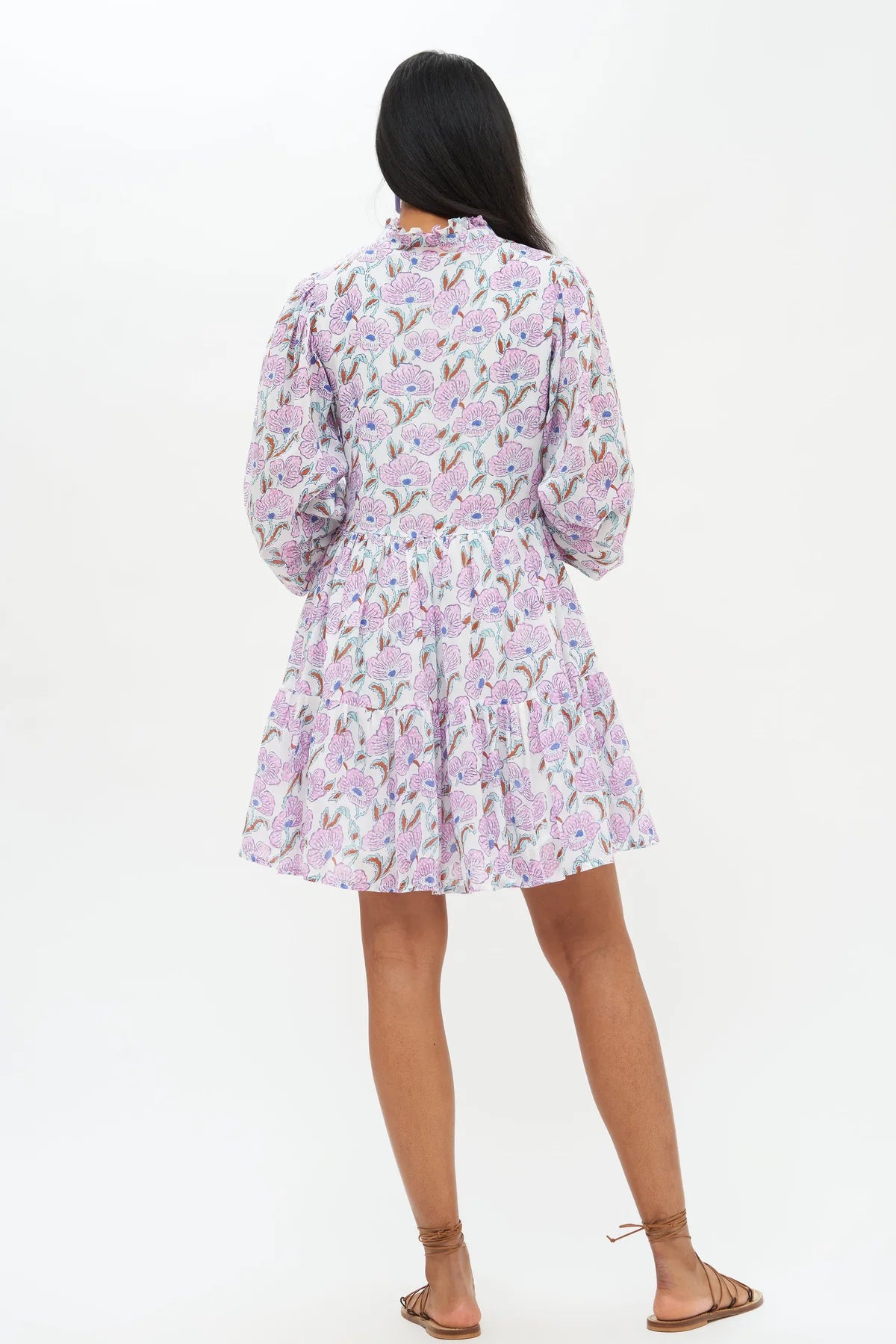 Oliphant Long Sleeve Yoke Dress in Lilac Lucia