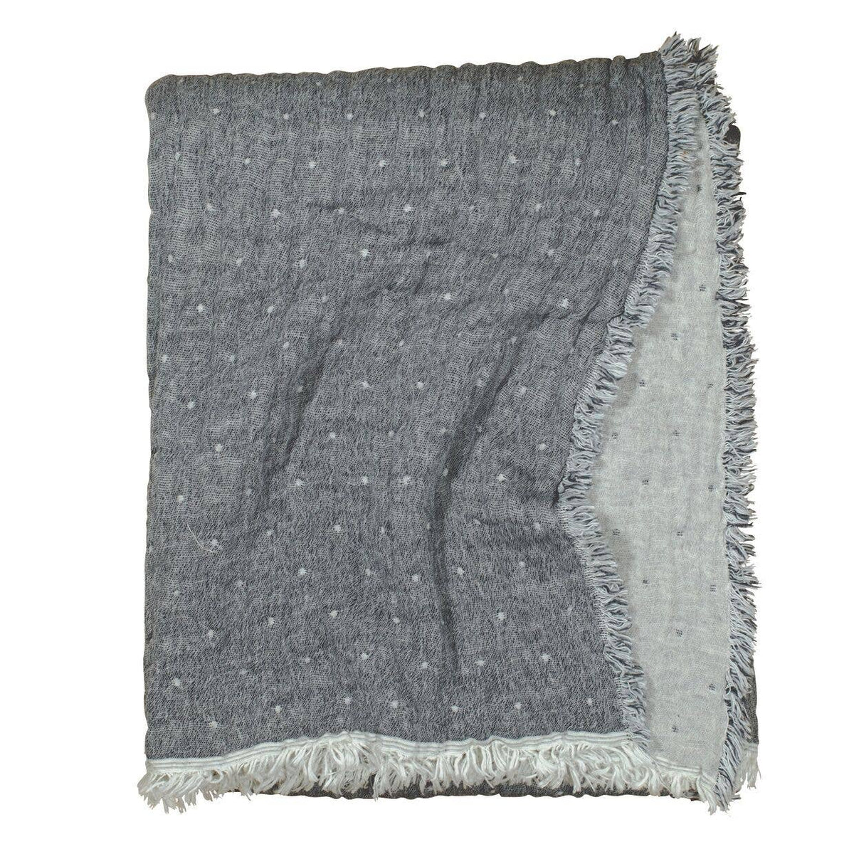 Charcoal &amp; Heather Gray Reversible Throw