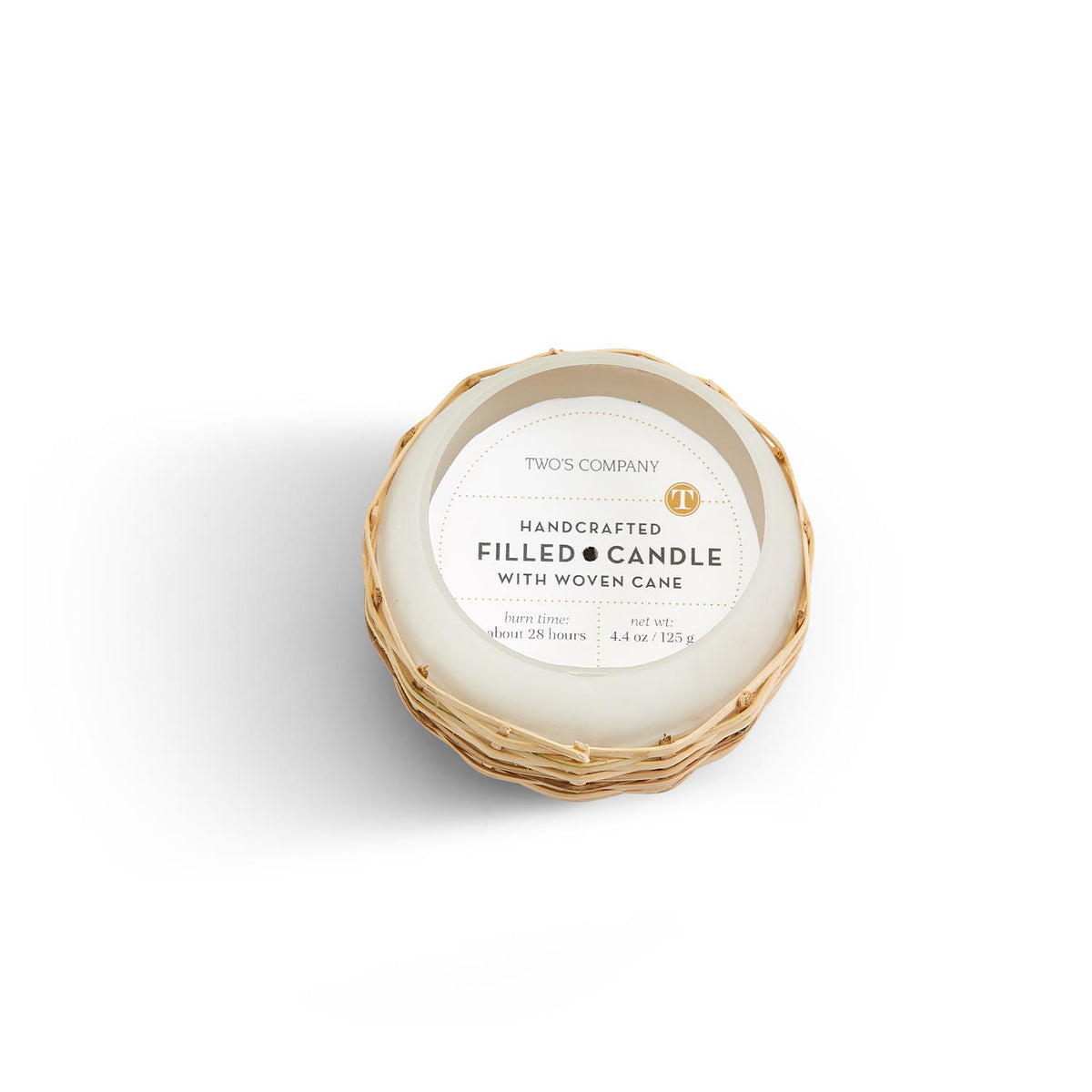 Frosted White and Rattan Candle