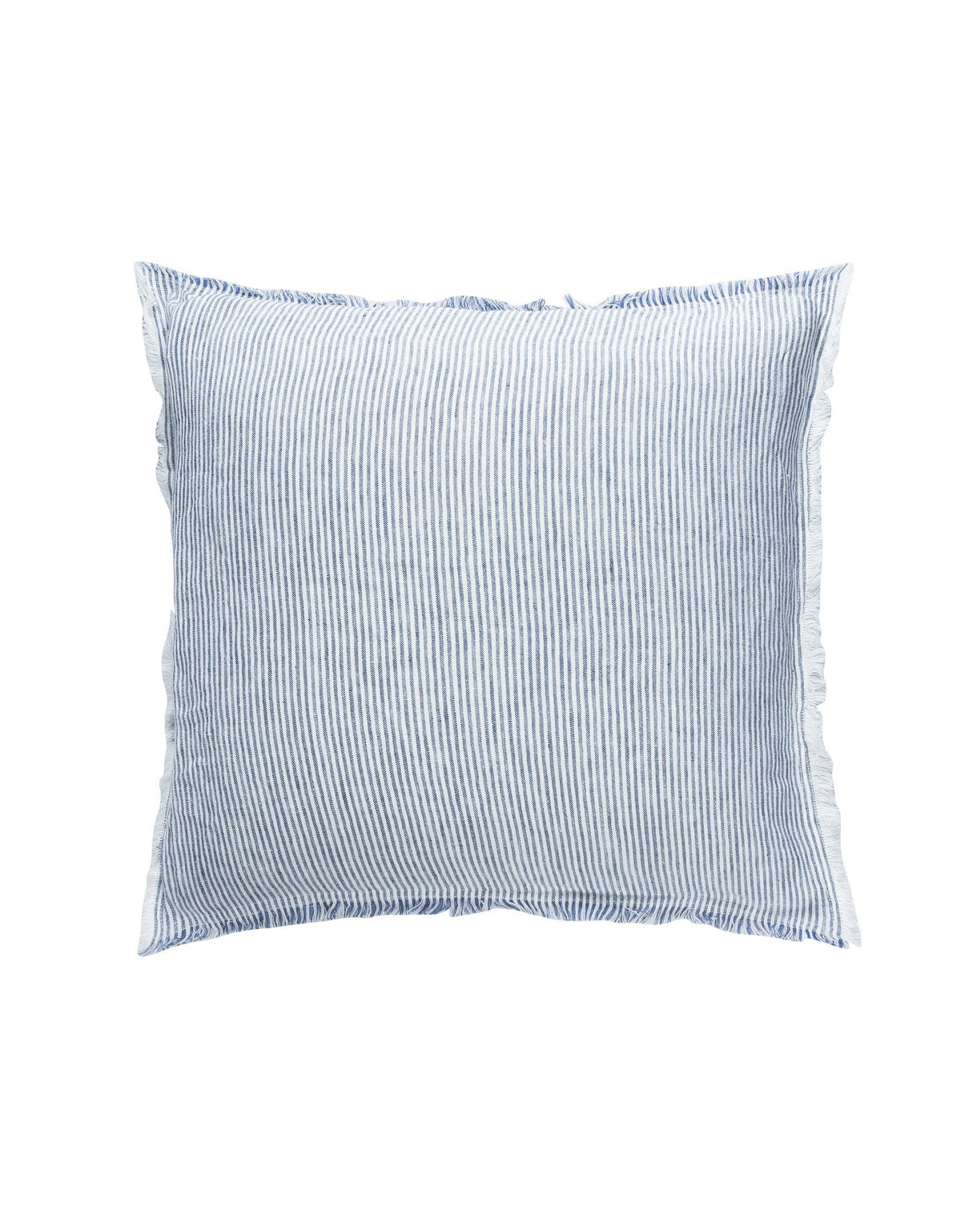 Chambray Blue &amp; White Striped So Soft Linen Pillow