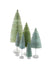 Winter Green Bottle Brush Trees set of 6