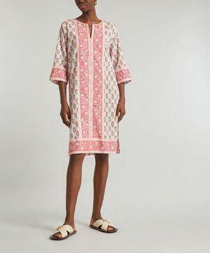 SZ Long Kurta in Soft Rose & Citron