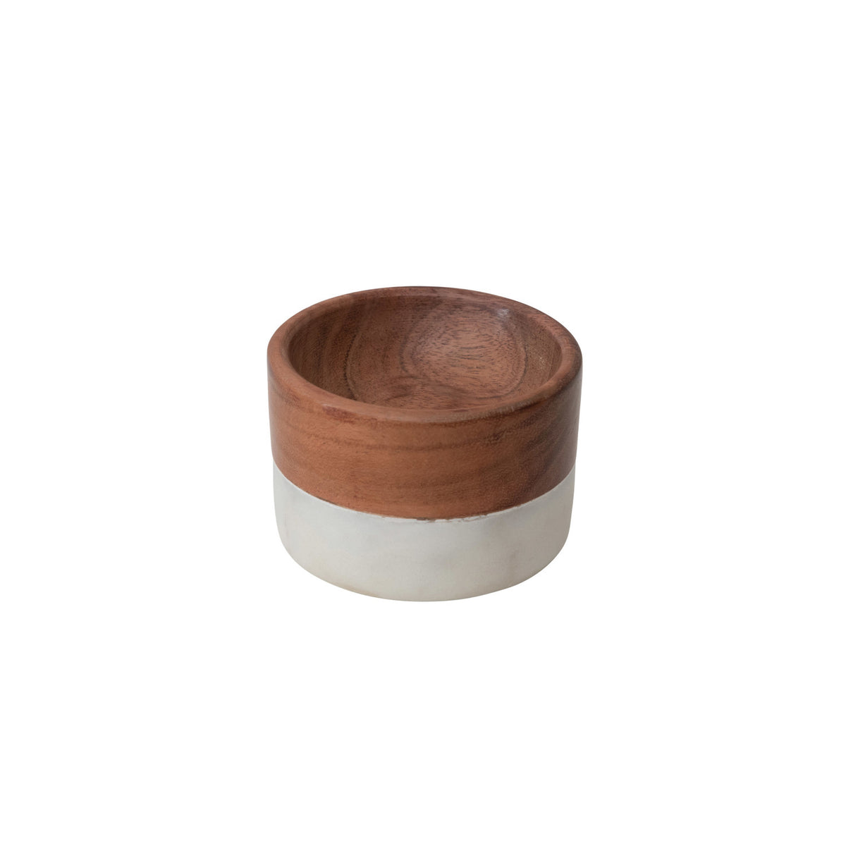 Marble &amp; Acacia Wood Pinch Pot