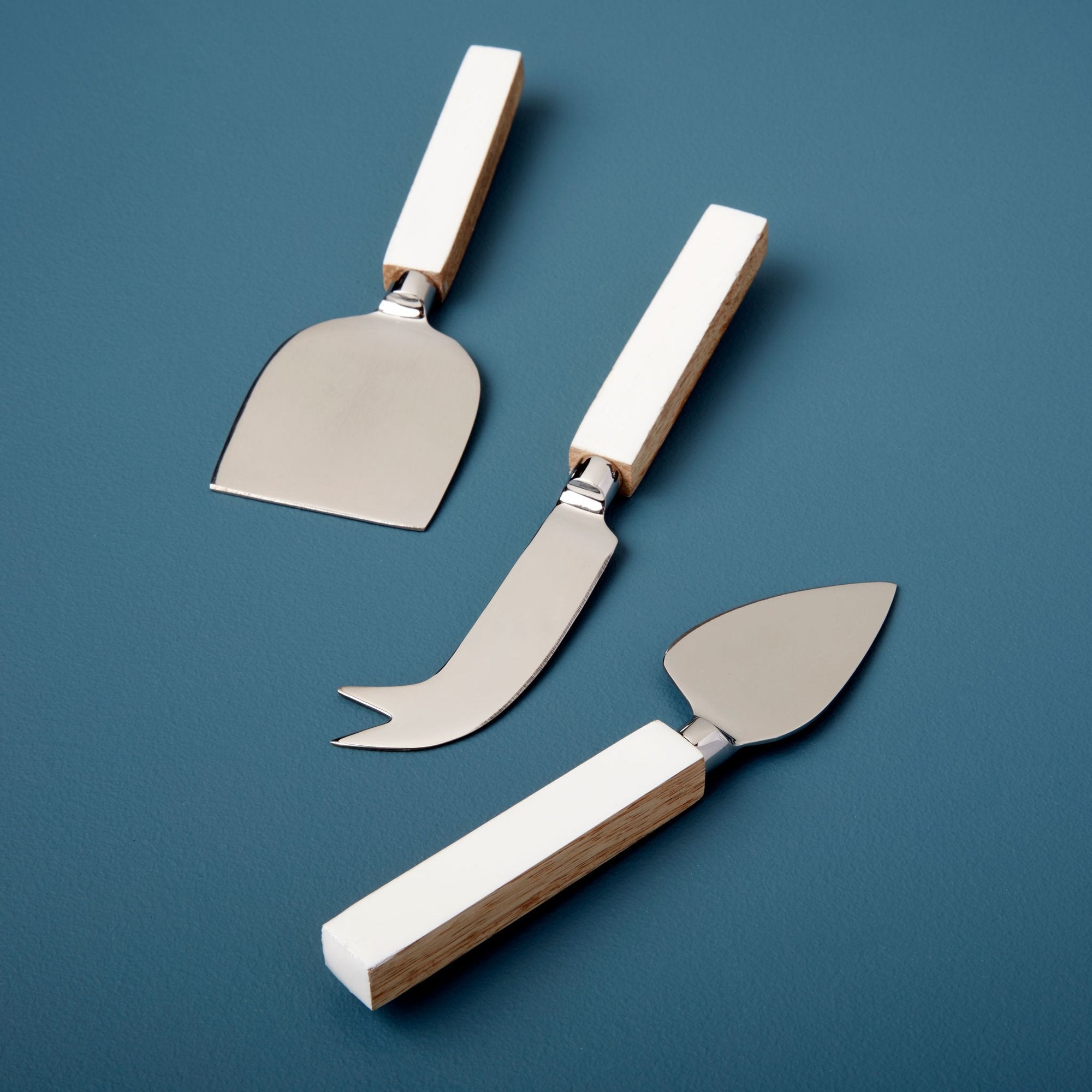 Mango Wood + Marble Cheese Knife Set