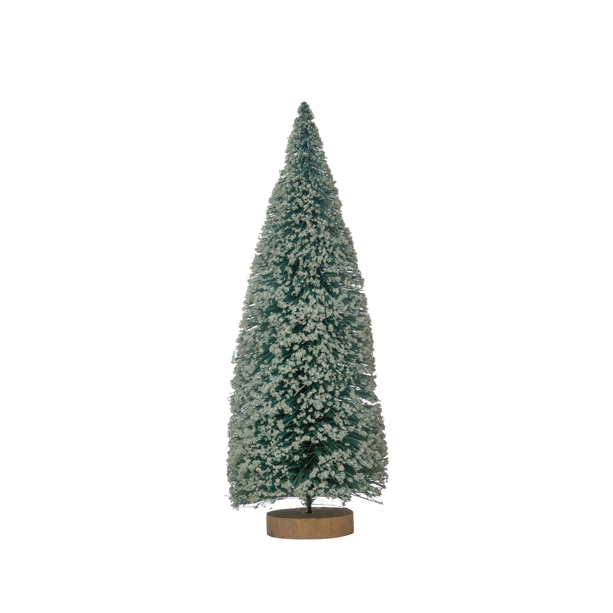 4-1/4&quot; Round x 12&quot;H Sisal Bottle Brush Tree with Wood Base, Blue or