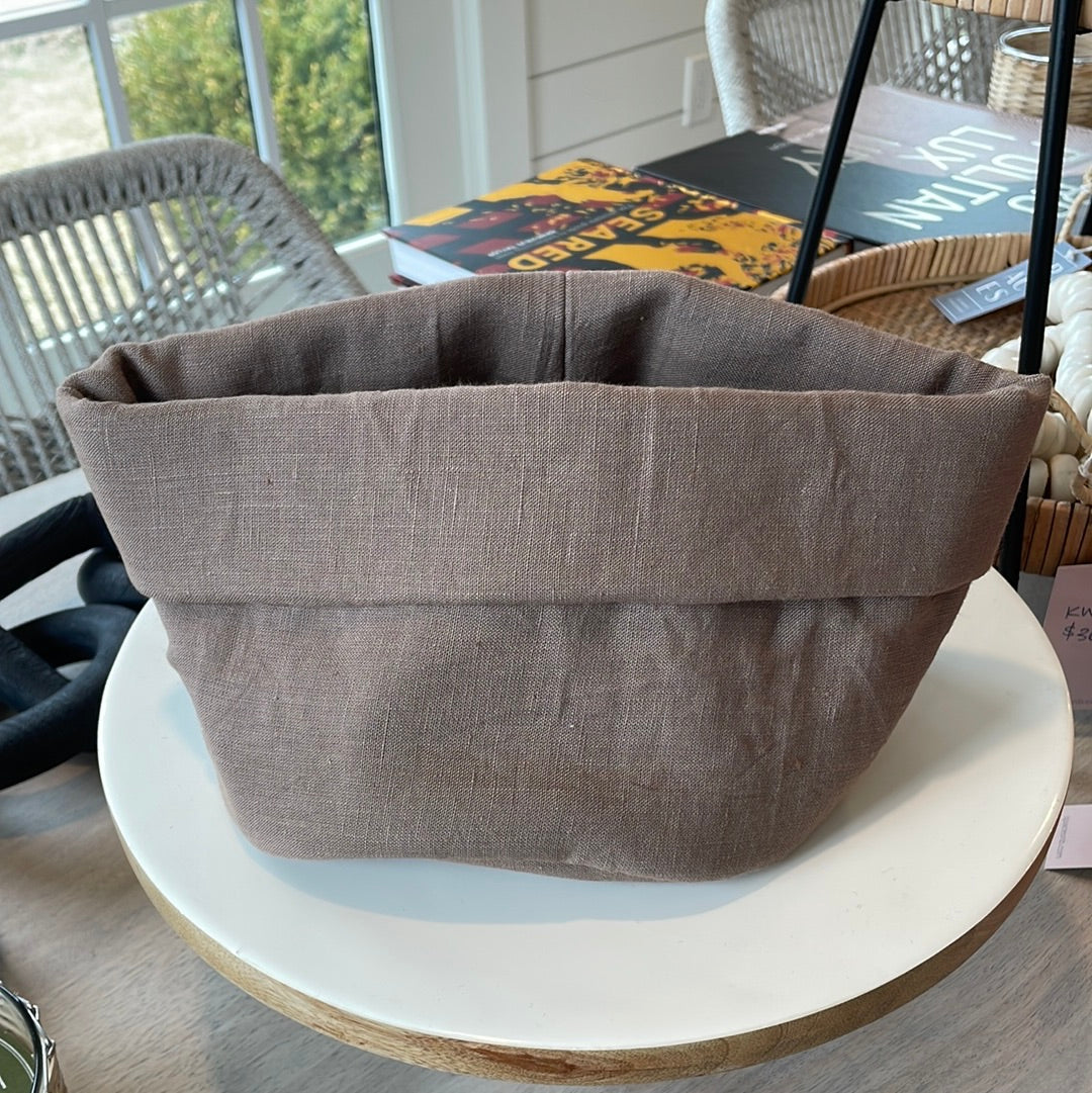 Linen Bread Basket Cocoa
