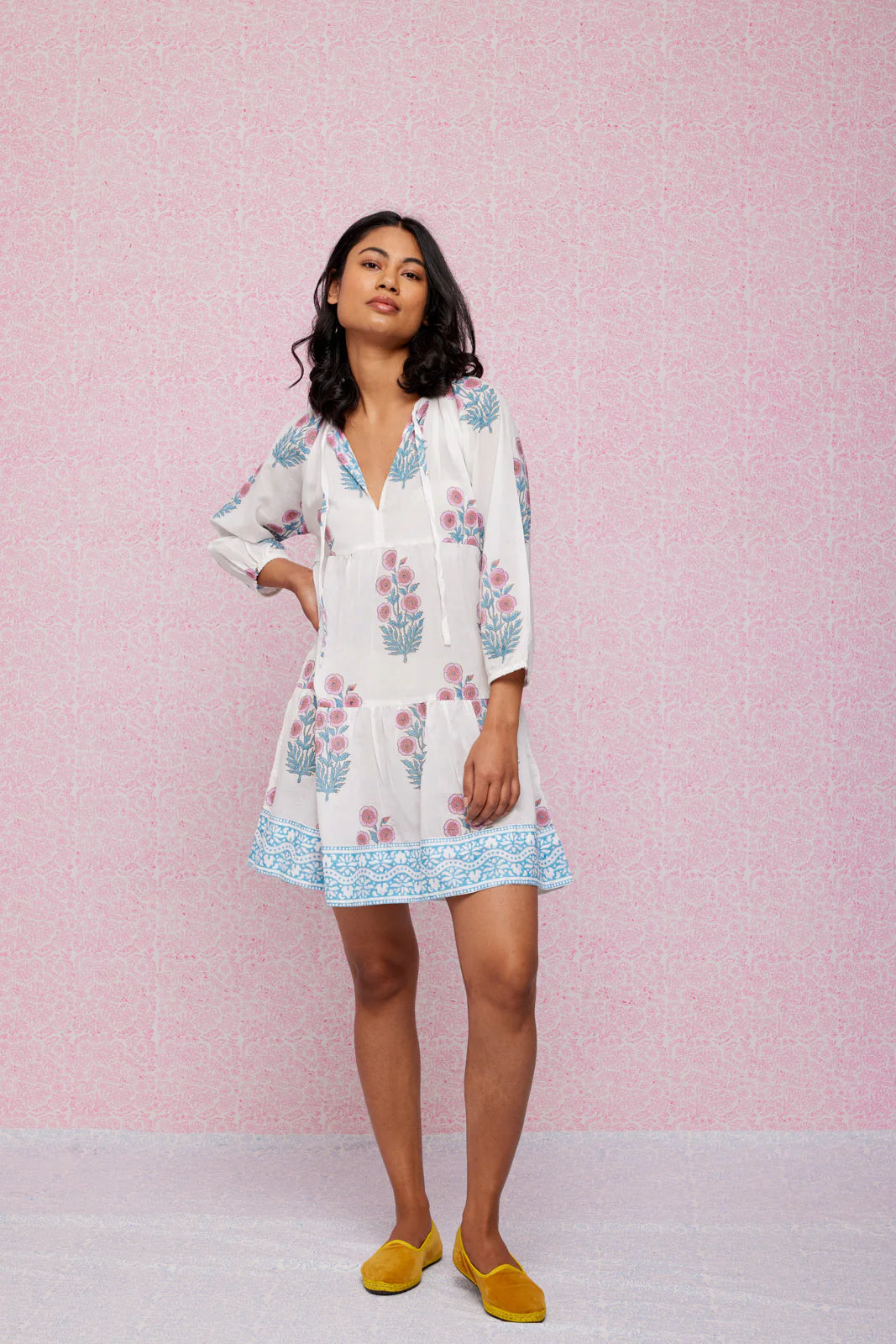 SZ Priya Dress in Soft Rose &amp; Violet