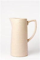 CREAM CERAMIC PITCHER RIBBED