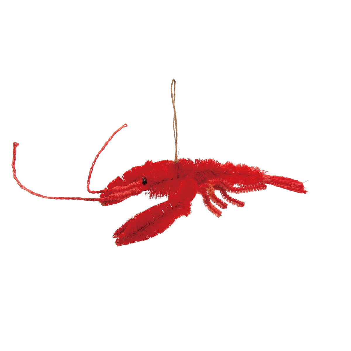 Sisal Bottle Brush Lobster Ornament, Red