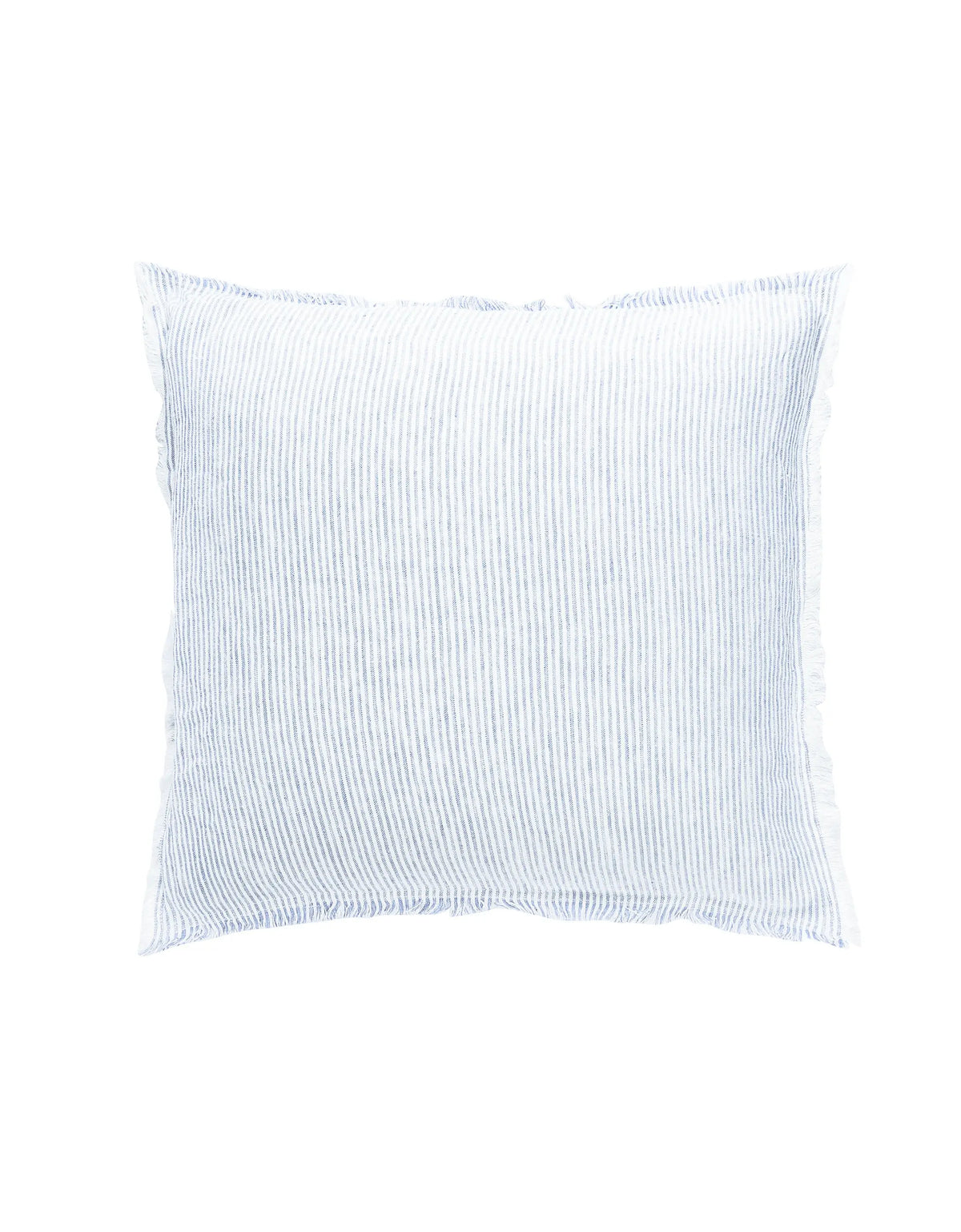 Sky Blue &amp; White Striped So Soft Linen Pillow