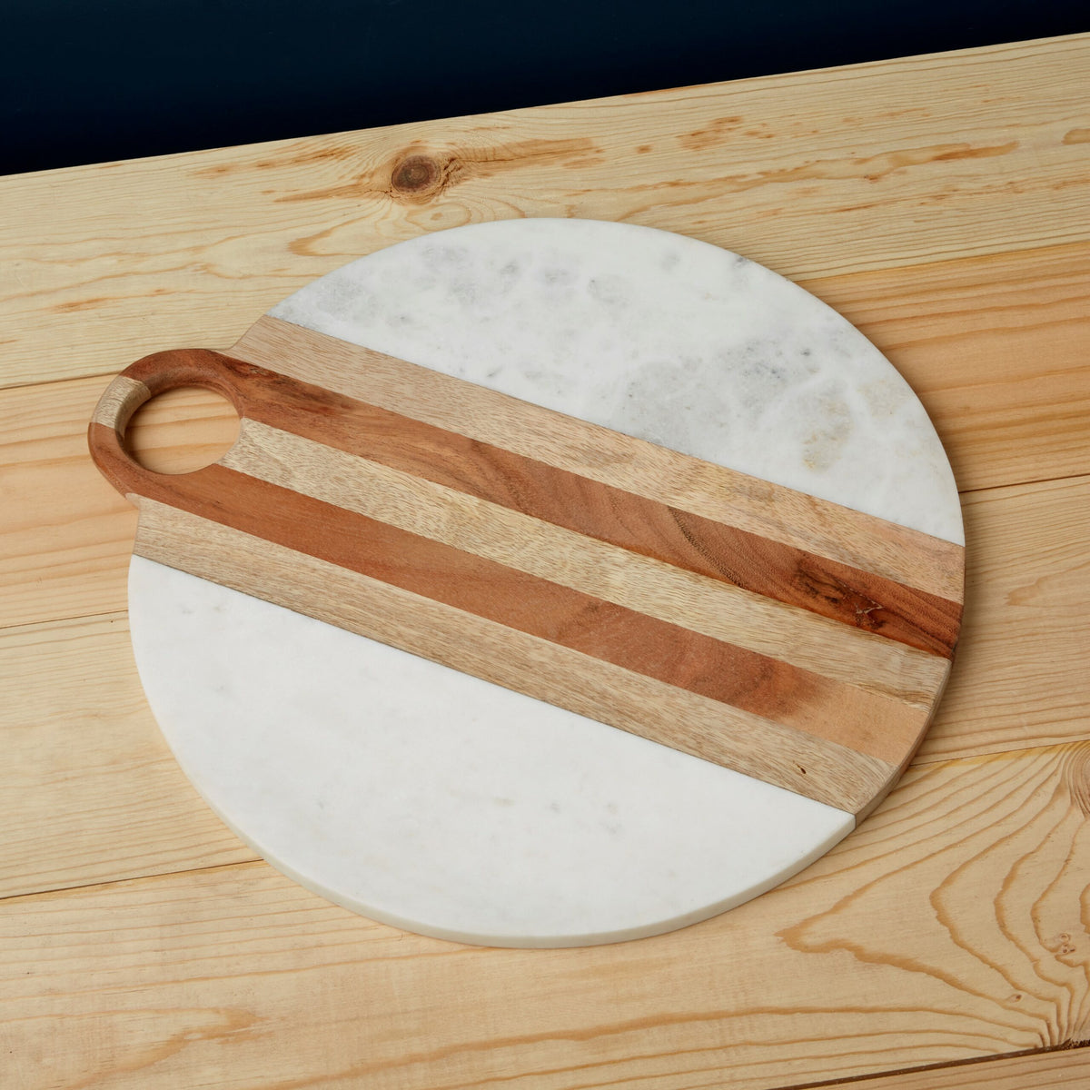Marble &amp; Wood Round Board