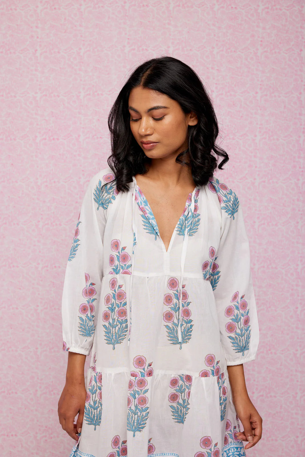 SZ Priya Dress in Soft Rose & Violet