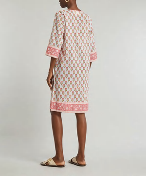 SZ Long Kurta in Soft Rose & Citron